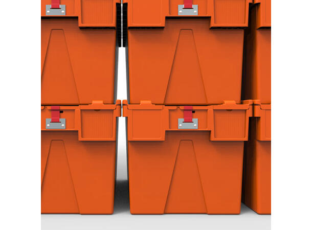 UN-godkjent plassbesparende plastkasse 56 liter.