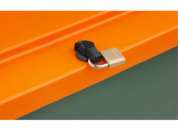 Praktisk beholder for oppbevaring av grus, sand og salt