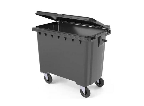 Avfallsbeholder 660 liter med 4 hjul