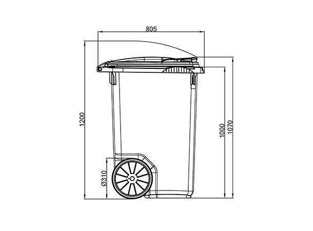 Avfallsbeholder 370 liter
