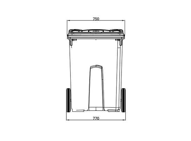 Avfallsbeholder PWS 370 L, Duo 2-delt beholder med skillevegg 