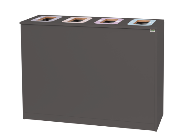 Multi Eco 4 (4x30L beholdere) Møbelsystem for kildesortering, grå 