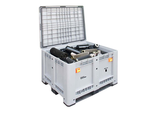 Un-godkjent container for ikke flytende avfall. 610 liter