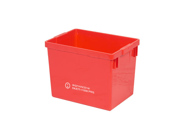 UN-godkjent plassbesparende plastkasse 56 liter.