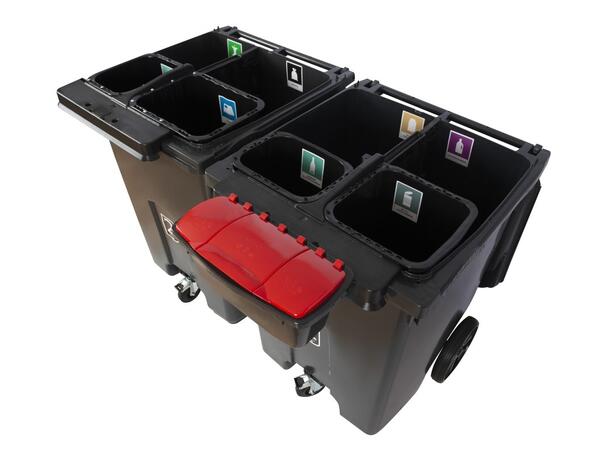 Avfallsbeholder for flere fraksjoner