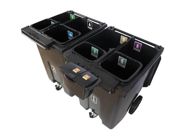 Avfallsbeholder for flere fraksjoner