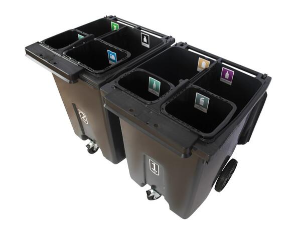 Avfallsbeholder for flere fraksjoner