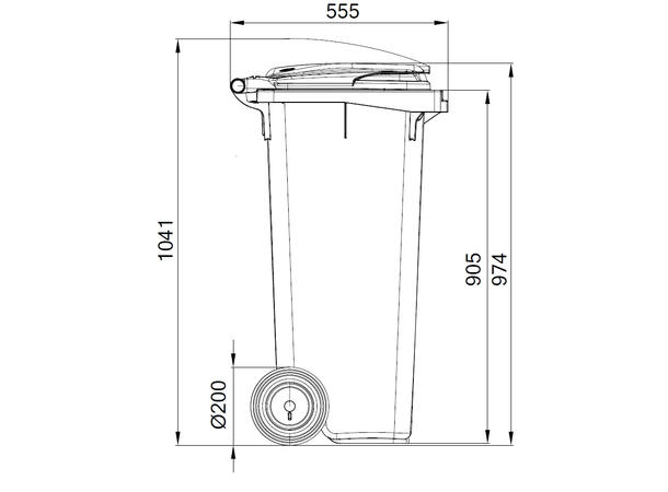 Avfallsbeholder 2 hjul 120 liter