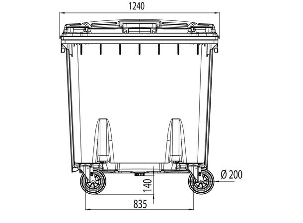 Avfallscontainer 1000 liter 4 hjul